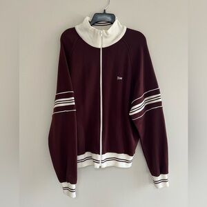 Christian Dior Vintage Monsieur Vintage Zip-Up Track Jacket in Burgundy, size XL
